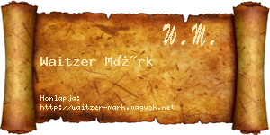 Waitzer Márk névjegykártya